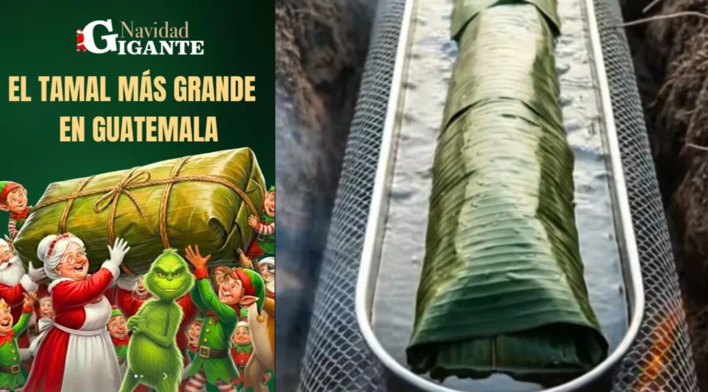 ¡Vive la magia navideña con el tamal más grande de Guatemala! Foto: Guateplay/Redes sociales
