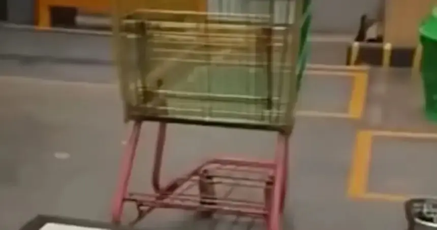 Carritos de supermercado se mueven solos y desconciertan a guardia en México Fantasma en supermercado. Foto: Captura