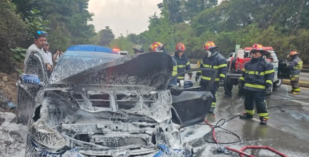 Vehículo se incendia en el kilómetro 24 de la ruta Interamericana