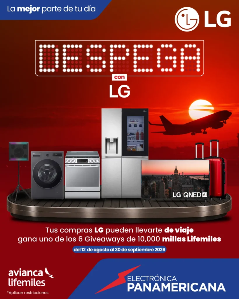 ¡Equipa tu casa y vuela gratis! La promo de LG y Electrónica Panamericana que regala millas
